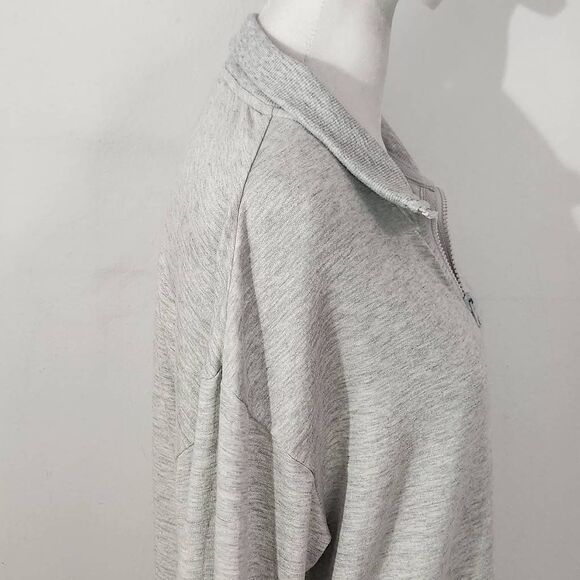 Three Dots Gray Pullover Sweatshirt Small Gray Sweatshirt Quarter-zip Pullover - Picture 3 of 9
